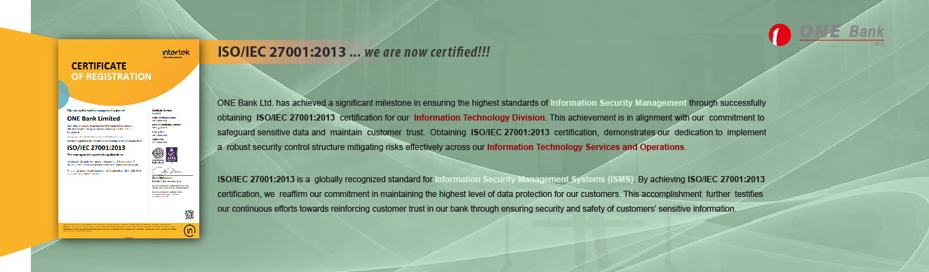 ISO/IEC 27001:2013 we are now certified